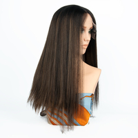 Perruque juive haut de gamme en cheveux européens avec dessus en dentelle, couleur marron avec mèches caramel, perruque frontale en dentelle avec doublure en soie pour femmes souffrant de perte de cheveux