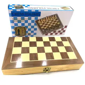 Toptan satranç tahtası-40x40x2.5cm Ahşap satranç seti El Yapımı Premium Katlanır manyetik satranç tahtası