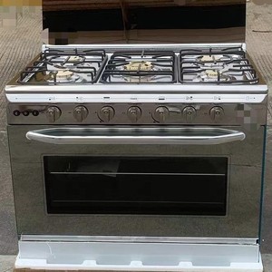 Fornello a <span class=keywords><strong>Gas</strong></span> a 5 Fuochi <span class=keywords><strong>con</strong></span> <span class=keywords><strong>Forno</strong></span>, Uscita Verticale Connessa, Barbecue Modello 1 da 900 mm di Larghezza - Product Image 1
