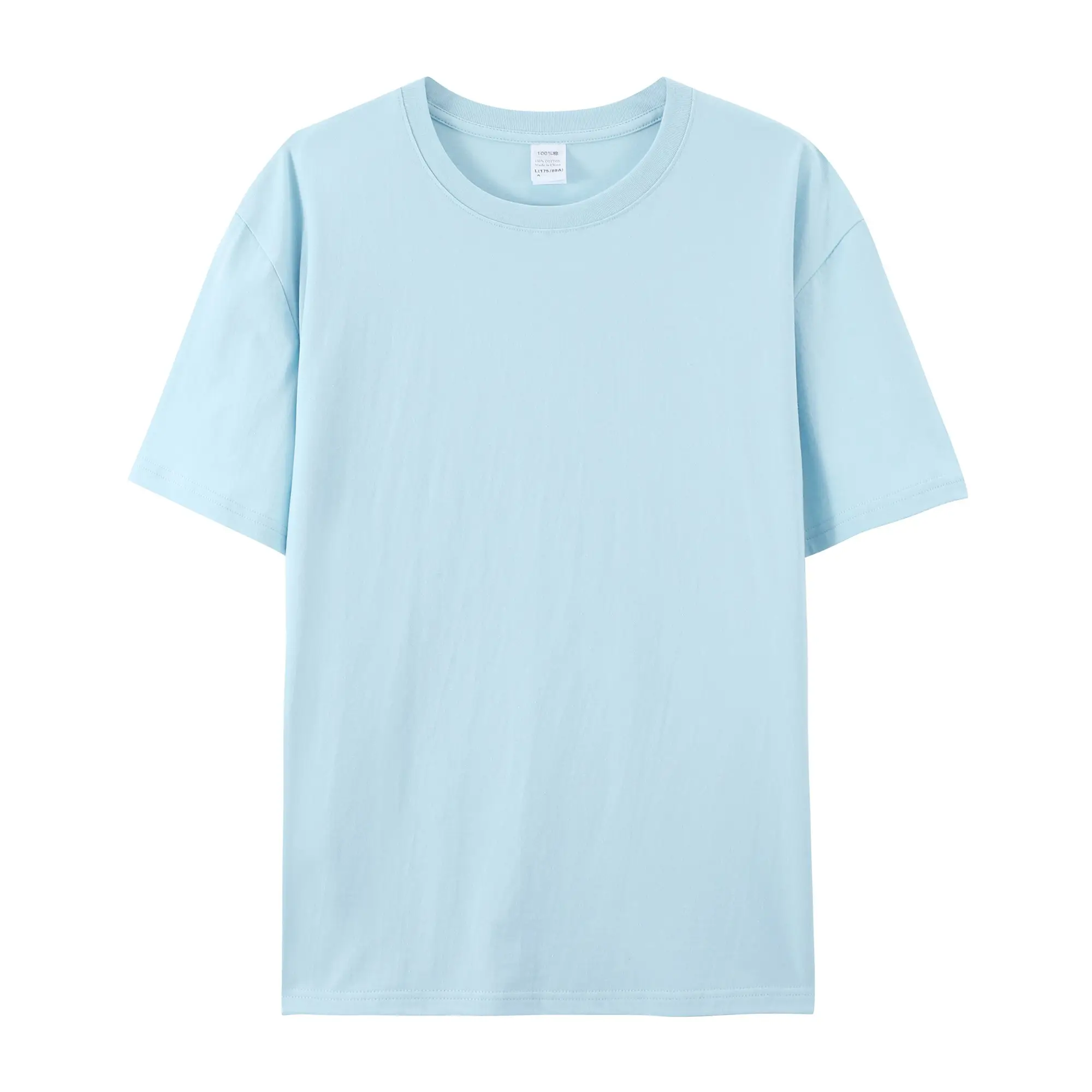 Kaus 100% katun Logo cetak untuk pria kaus polos kaus kasual cetak