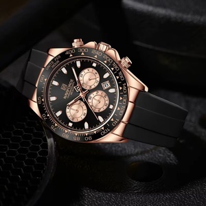 NAVIFORCE 8054 Montre-bracelet créative multifonction pour homme avec affichage de la date, bracelet en silicone souple, montres étanches pour le sport, chronographe - Product Image 4