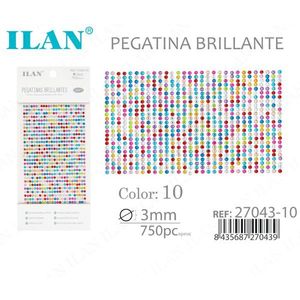 Ilan Adesivi Brillanti 3mm Multicolore 750pz - Product Image 3