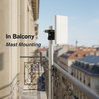 Antenne TV numérique DVB-T2 ANTOP, combo extérieur et intérieur, avec options de montage sur poteau/mur et sur pied, en plastique, gain de 28 dB