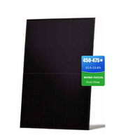 Panel Surya Monokristalin Tipe-N Anti-PID Garansi, All Black 450-475W, Modul Monofasial Kaca Ganda