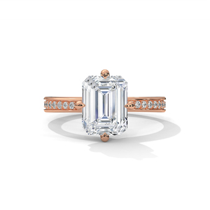 Romantic Emerald Cut Lab Grown <b>Diamond</b> <b>Ring</b> for Women VVS VS Clarity Rose Gold Engagement Jewelry Perfect Wedding Gift - Product Image 1