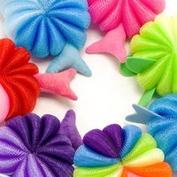 Éponge de bain en forme de poupée pour enfants, exfoliante, sans douleur, design de dessin animé, matériau PE, nettoyage, élimination des peaux mortes