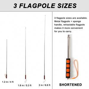 Drapeau rectangulaire personnalisé écologique, drapeaux sur mesure, mât télescopique en acier inoxydable, matériau polyester, boîte en plastique - Product Image 5