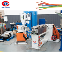 Machine d'extrusion de fil à vis simple automatique JIACHENG, équipement de fabrication de câbles de données USB en cuivre PVC avec contrôle PLC