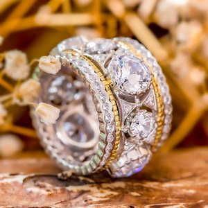 Anello bicolore da donna in stile vintage, accessorio da dito per uso quotidiano - Product Image 6