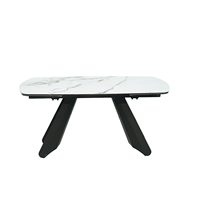 Table à manger de luxe moderne au design nordique, de haute qualité, extensible, réglable en hauteur, carrée, en verre fritté, pour hôtel et maison