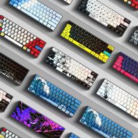 Wholesale Custom 129 Keys Cherry Profile Side Engraved Translucent Keycaps PBT Heat Sublimated Mechanical Keyboard Keycap