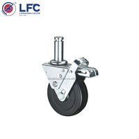 Roues en caoutchouc de 5 pouces (125 mm) avec frein et blocage, roulettes pour échafaudage mobile, roulettes pour échafaudage Baker