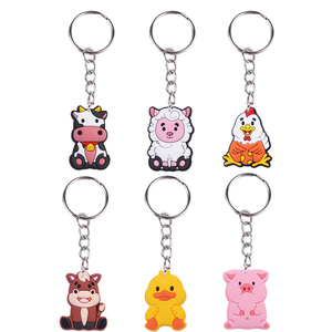 New Arrival Custom Logo PVC Rubber Cartoon Animal Keychains Factory Wholesale Plastic Key Chains for Key Accessory Promotion