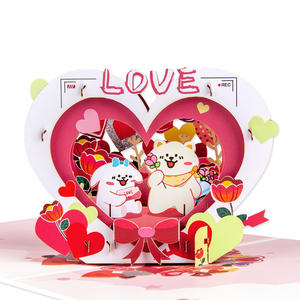 Cartes de vœux pop-up personnalisées en papier artisanal <span class=keywords><strong>d</strong></span>écoupées au laser et faites à la main en 3d pour la Saint-Valentin, <span class=keywords><strong>invitation</strong></span> de mariage - Product Image 4