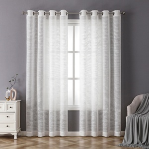 OWENIE-Tringle à œillets blanche fine et souple chenille bon marché, voile de poche <span class=keywords><strong>pour</strong></span> <span class=keywords><strong>porte</strong></span> en verre - Product Image 2