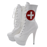 Chaussures à talons aiguilles pour femmes de 15 cm, avec amorti, antidérapantes, à lacets, pour l'hiver/été, flexibles, style sexy pour l'extérieur