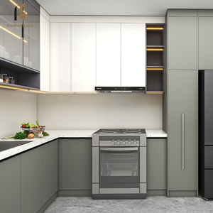 Gabinetes de Cocina Colgantes Modernos Personalizados de Prodeco con Encimera de Resina Laminada, Grifo y Diseño Simple Independiente para Proyectos - Product Image 1