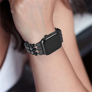 <span class=keywords><strong>Bracelet</strong></span> de montre intelligente en perles de verre à trois perles, bracelets pour <span class=keywords><strong>Apple</strong></span> IWatch, 38/40/41/42/44/45 mm - Product Image 5