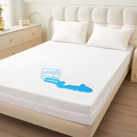 Protège-matelas imperméable en pongé, housse de lit élastique à couverture intégrale, vente en gros usine