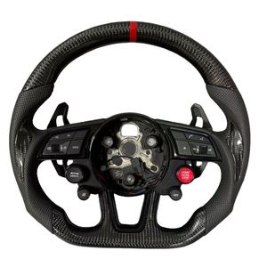 Volant en carbone <span class=keywords><strong>S</strong></span>-<span class=keywords><strong>Line</strong></span> avec bouton de démarrage pour <span class=keywords><strong>Audi</strong></span> Q8 SQ8 A3 8v A4 B8 B9 <span class=keywords><strong>A5</strong></span> A6 C7 A7 S3 S4 RS3 RS5 RS7 RS6 C8 - Product Image 1