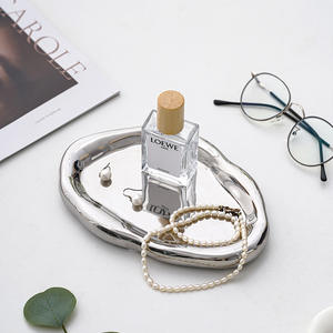 Oro/plata <span class=keywords><strong>Chubby</strong></span> Cerámica Joyería Bandeja Linda Nube Decoración Baratija Plato Reloj Llaves Bandeja Nube Forma Cerámica Plato Regalo - Product Image 2