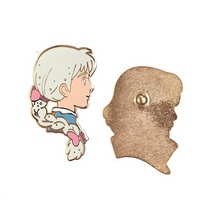 Broche Souvenir Métallique Saint-Valentin Thème Animal Émail Doux Forme Personnalisée Électroplaquée Cadeaux Promotionnels Vente Directe Usine