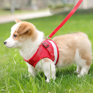Arnés estilo chaleco para perros, ajustable para perros pequeños, equipo rojo para pasear mascotas - Product Image 1