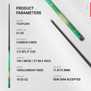 Services de personnalisation sur mesure, Queue de billard en carbone avec pointe dermique multicouche en acier inoxydable de 11,8/12,5 mm et technologie à 8 articulations lentes - Product Image 3