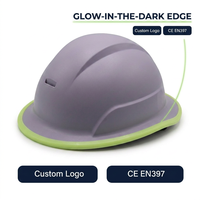 Casque de sécurité à visière intégrale CE EN397 ABS avec bord de visière phosphorescent, casque de chantier pour travaux routiers et miniers