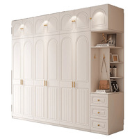 Armoire d'angle en bois style crème avec combinaison libre, design simple et moderne pour petit appartement, chambre à coucher, hôtel