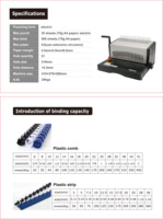 CYES8708 Machine à relier électrique 21 trous A3/A4/A5/F4, perforatrice de bureau, relieur de documents en plastique, moteur de reliure de livres