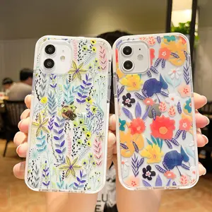 Yeni moda güzel çiçekler telefon iPhone için kılıf 11 Pro Max 12 13 8 tüfek kağıt darbeye dayanıklı fantezi kız tarzı tampon telefon kapakları