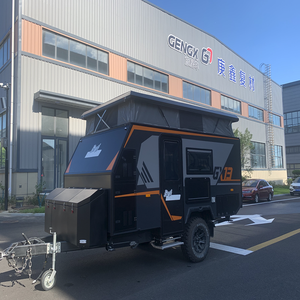 Caravana portátil con patas de soporte resistentes para estacionamiento, ventilador, iluminación LED interior y rueda guía de 10 pulgadas - Product Image 1