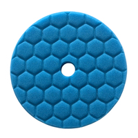 Tampons de polissage hexagonaux bleus multi-spécifications 3'/5'/6" en éponge pour le polissage de carrosserie automobile et le detailing