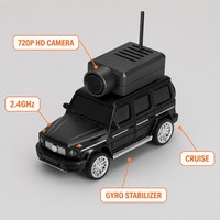 Voiture RC FPV 1:64 avec caméra 2.4G WiFi 720P HD, contrôle par application, mode VR, stabilisateur gyroscopique 3 vitesses, télécommande, intérieur-extérieur