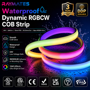 Striscia LED COB SPI WS2811 ad Alta Densità, Illuminazione Digitale RGBCW Impermeabile IP67 - Product Image 2