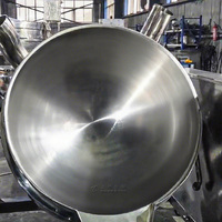 Haute qualité industrielle inclinable planétaire gaz électrique mélangeur de cuisson des aliments Machine Sauce chemisé bouilloire marmite avec mélangeur