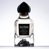 Flacon de parfum en verre carré vide de 50 ml pour homme, best-seller en gros, avec bouchon noir