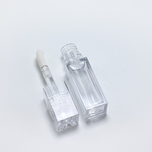 Custom 10ml Square Clear <b>Lip</b> <b>Gloss</b> Tubes Container Cosmetic Tubes Packaging for Lipstick Blush Lipgloss Tubes With Big Brush - Product Image 3