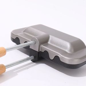 Poêle à sandwich double face en alliage d'aluminium, petite poêle métallique portable pour camping en extérieur, idéale pour griller les gâteaux et faire frire, durable - Product Image 3