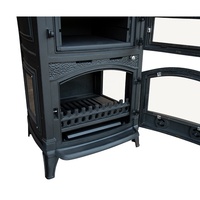 FOB03 Poêle moderne en fonte multi-combustibles (charbon/bois) Four autonome pour la cuisson et le chauffage intérieur de la cuisine
