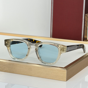 Lunettes de soleil rétro épaisses carrées, monture en acétate noir, verres gris foncé anti-UV, style mode homme, pour la conduite en extérieur et le style urbain - Product Image 2