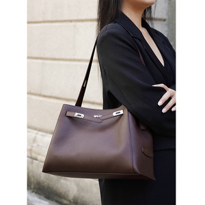 Bolsos de Mano de Alta Calidad en Cuero Genuino, Bolso de Mano con Asa Superior para Mujer, Elegante Bolso Tote de Gran Capacidad para Damas - Product Image 1