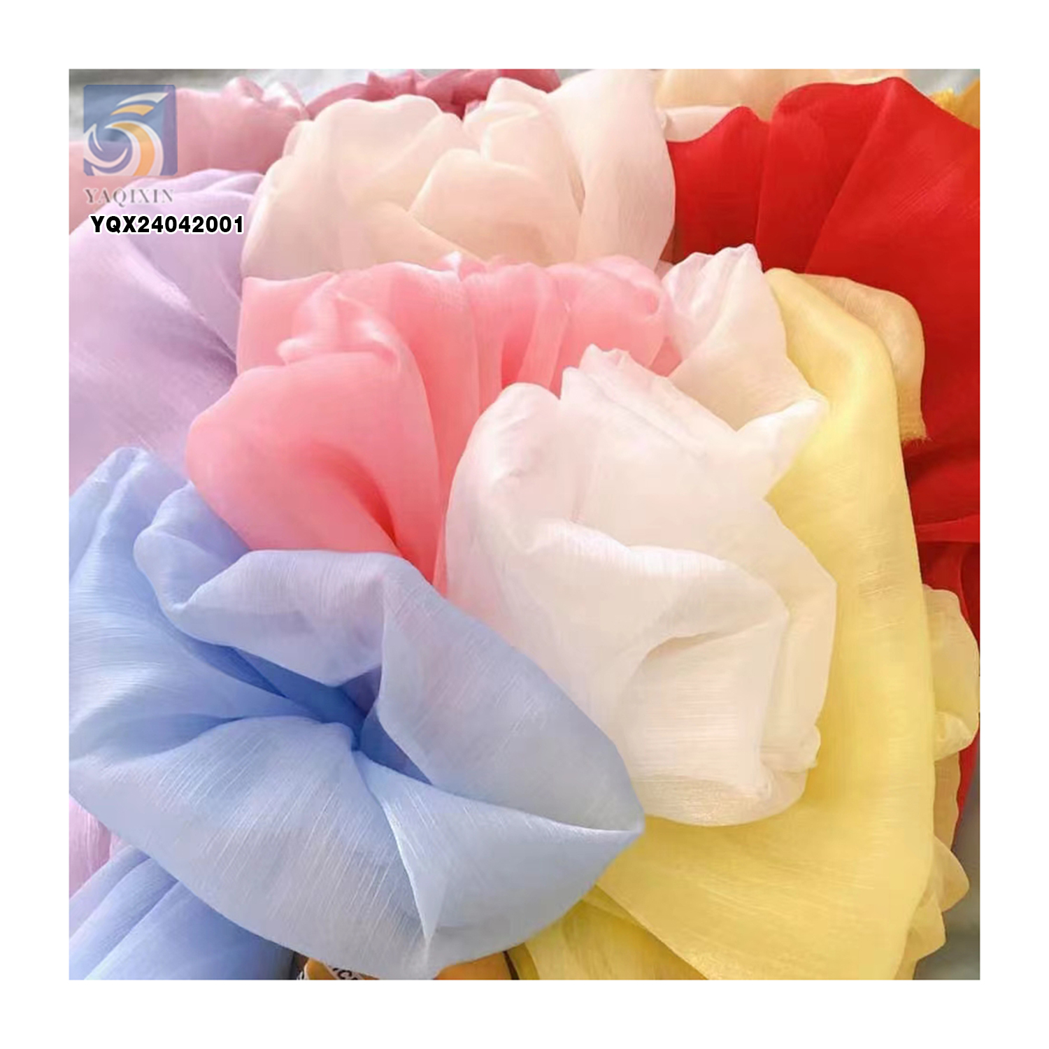 YS-003 Shiny Silk Crinkle Crepe Georgette Chiffon Organza Fabric for Making Dress 50gsm Pure Silk Crinkle Chiffon Fabric