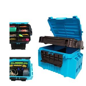 Caja de pesca de señuelos portátil con soporte para caña y soporte para vasos de agua, caja de pesca multifuncional para dibujar a mano, suministros para peces para mascotas - Product Image 1