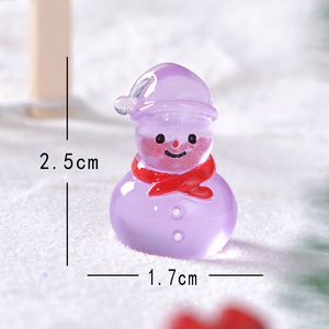 Adornos de muñeco de nieve de micropaisaje navideño moderno, objetos decorativos de escritorio luminosos bonitos, accesorio transfronterizo de resina - Product Image 6