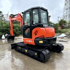 Mini-excavatrice sur chenilles Kubota KX163 d'occasion, fabriquée au Japon, faible nombre d'heures (6 tonnes/5 tonnes), économique, avec moteur certifié CE - Product Image 1