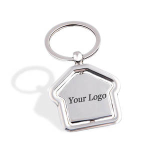 Porte-clés personnalisé <span class=keywords><strong>en</strong></span> métal <span class=keywords><strong>en</strong></span> forme de maison, gravure laser, logo imprimé UV, alliage de zinc, sublimation, porte-clés vierge - Product Image 4