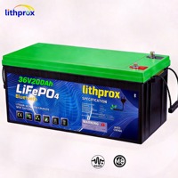 Batterie LiFePO4 36V 200AH Grade A, démarrage 6000+ cycles profonds, stockage domestique, BMS intelligent RS485, borne M8, CE RoHS IP67, OEM ODM