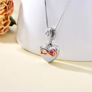 Joyería fina, collar con colgante <span class=keywords><strong>de</strong></span> urna <span class=keywords><strong>de</strong></span> corazón infinito chapado en oro rosa y rodio <span class=keywords><strong>de</strong></span> Plata <span class=keywords><strong>de</strong></span> Ley 925 - Product Image 3
